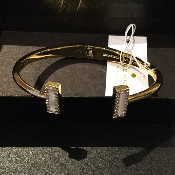 Kate Spade Gold Tone Raising The Bar Hinged Bangle - Picture 1 of 4